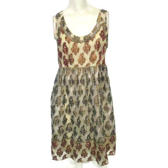 Free People Dresses & Skirts - Free People Bronze Red Shimmer Metallic Dress 4